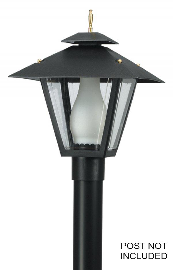 COLONIAL POST LANTERN BLACK W/CLEAR BEVELED LENS