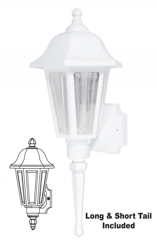 MARLEX BRENTWOOD WALL LANTERN WHITE W/CLEAR LENS