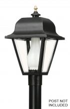 Wave Lighting 412-BK - SAXONY POST LANTERN BLACK W/CLEAR BEVELED LENS