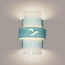 A-19 RE121-TC-WF - South Beach Wall Sconce Teal Crackle and White Frost